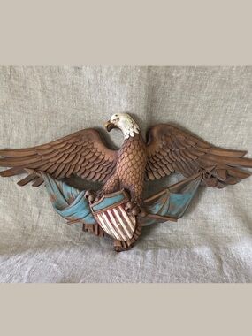 Large Syroco American Eagle wall plaque vintage